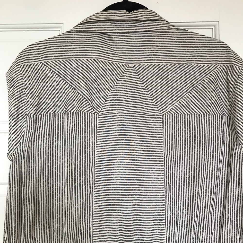 Rare Unique Quinn Button Down Drawstring Striped … - image 8